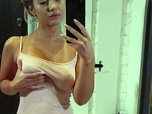 Mia piper aka hazel grace masturbates in front of mirror