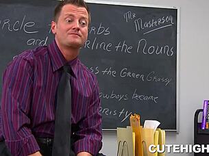 Does this sexy latina girl seduce her teacher with blowjob?