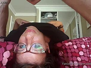 Horny Nerd Begs For Mouth Fucking Until Cumshot