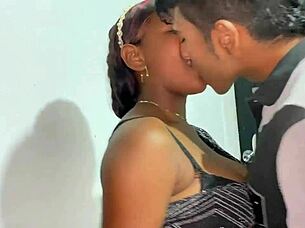 latina couple's homemade interracial sex ends with big tits bouncing