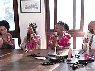 i-i'm loving this black teen in sheer red lingerie, so sexy!