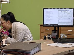 loan4k teen sells pussy to boss for cash on hidden cam