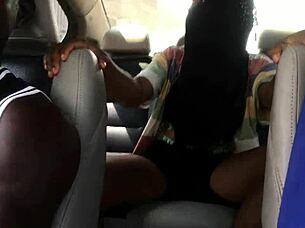 emris53 harveyxbush and itxprincess ride roller coaster while she fingers her shaved pussy and strokes her tits