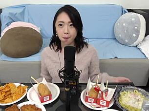 Asian slut performs slippery bubble titjob sumata, creating obscene sounds in homemade ASMR.