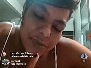 brazilian bbw teases with big tits on webcam – part 3