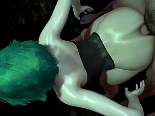 i'm watchin this hot girl with green hair gettin assfucked doggystyle in lingerie, her tight pussy