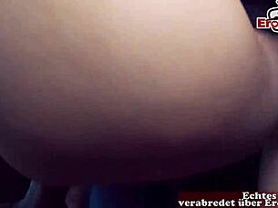 I picked up a thin german teen for outdoor street sex in the car