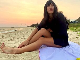 Beautiful girl enjoys beach vibes and sunsets