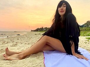 Beautiful girl enjoys beach vibes and sunsets