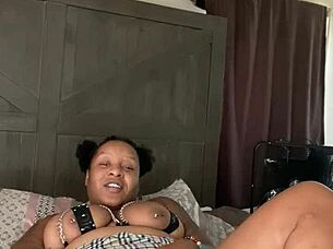 Ebony solo masturbation with squirting