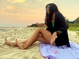 Beautiful girl enjoys beach vibes and sunsets