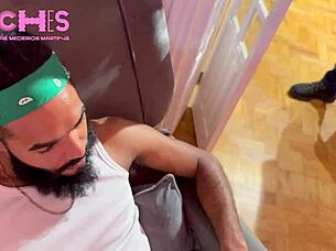 cuckold guy records his boyfriend with bearded dude