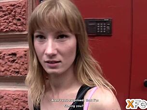 In this dudcast, a dude fucks a skinny blonde teen on camera