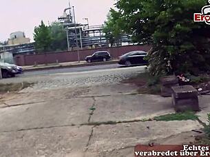 I picked up a thin german teen for outdoor street sex in the car