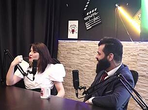 Lady Snow enters porn hiding belly. She discovers fun fetish with Lord Kenobi in sheer red lingerie.