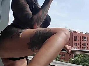 Milf Masturbates While Neighbors Watch Her Big Tits