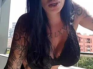 Milf Masturbates While Neighbors Watch Her Big Tits