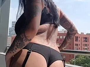 Milf Masturbates While Neighbors Watch Her Big Tits