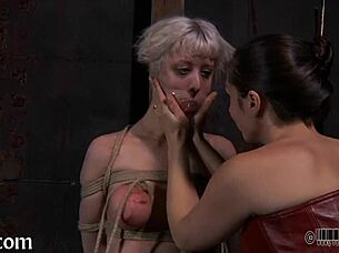 girl gets tossed up and punished in garage.