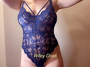 wifey shows off hot lingerie, tits, and ass in homemade video