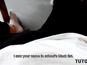 Tutor4k milf teacher gives oral to young student