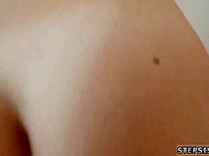 Perfect teen 18+ blonde masturbates pussy while getting fucked in POV hardcore taboo scene.