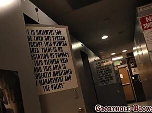 A big black cock gets tugged and a slut gets a cumshot