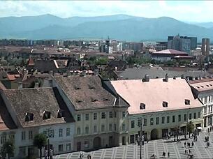 top view of sibiu romania from tourist spot