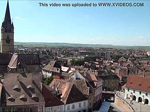 top view of sibiu romania from tourist spot