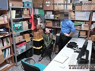 While S Habitual Theft, She Engages In Hardcore Blowjob With Police Uniform.