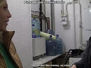 blonde cutie nails public fuck for cash, so hot! 🔥