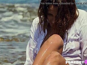 sexy brunette milf dancing and striptease outdoor!