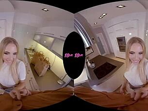 i smashed tantalizing big titty blonde teen 18+ in kitchen vr sex.