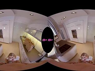 i smashed tantalizing big titty blonde teen 18+ in kitchen vr sex.