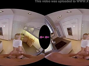 i smashed tantalizing big titty blonde teen 18+ in kitchen vr sex.