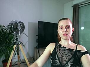 kira, a 32-year-old redhead, tries double vaginal penetration