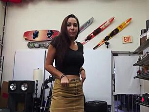 Film About Rough Sex In Shop With Sloppy Blowjob