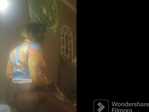 This beautiful amateur is riding a monster cock on her big ass!