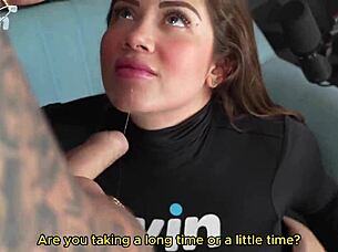 Podcast Turns into Hardcore Threesome with Deepthroat and Cum