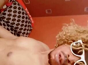 A woman gets her wet pussy pleasured by a cock