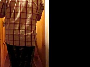 restrained housewife whipped in garage amateur show