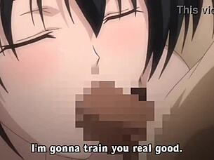 Anime character in hentai gangbang with double penetration