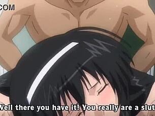 Anime character in hentai gangbang with double penetration