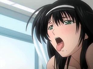 Anime character in hentai gangbang with double penetration