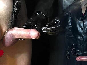 my cock gets milked by the warden, I have to stay still in close up