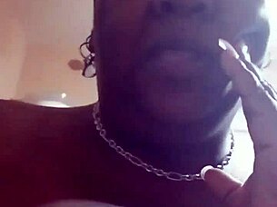 bbw with big tits gets cum and saliva