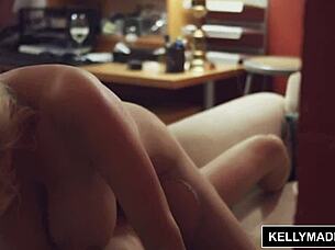 kelly madison explores her natural chemistry with a nerdy glasses guy