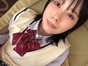 intense courtship from slender j● for lovey-dovey sex 😘 creampie in uniform and bath