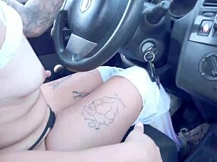 Latina Taxi Girl Undresses In The Car