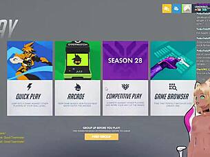 vtuber lewdneko gets spanked while playing overwatch part 1